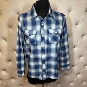 Epic Chreads Blue Plaid Men's Shirt Size M